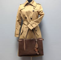 Image 4 of ZOEY  TOTE - BROWN SUEDE