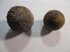 #213-CIVIL WAR SALE: TWO CANNISTER MINI CANNON BALLS