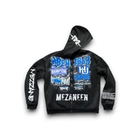 Image 1 of Hampton University HBCU HU Pirates custom hand painted Mezaneen Originals® black hoodie 