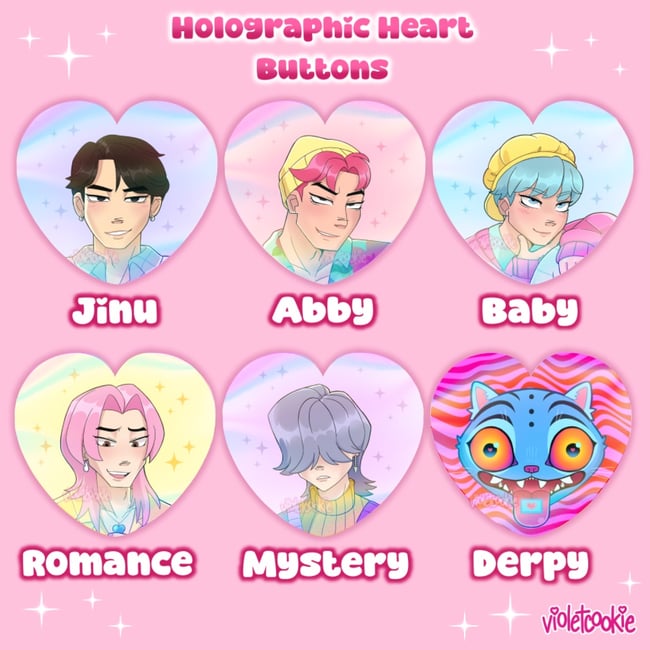 Saja Boys Heart Buttons