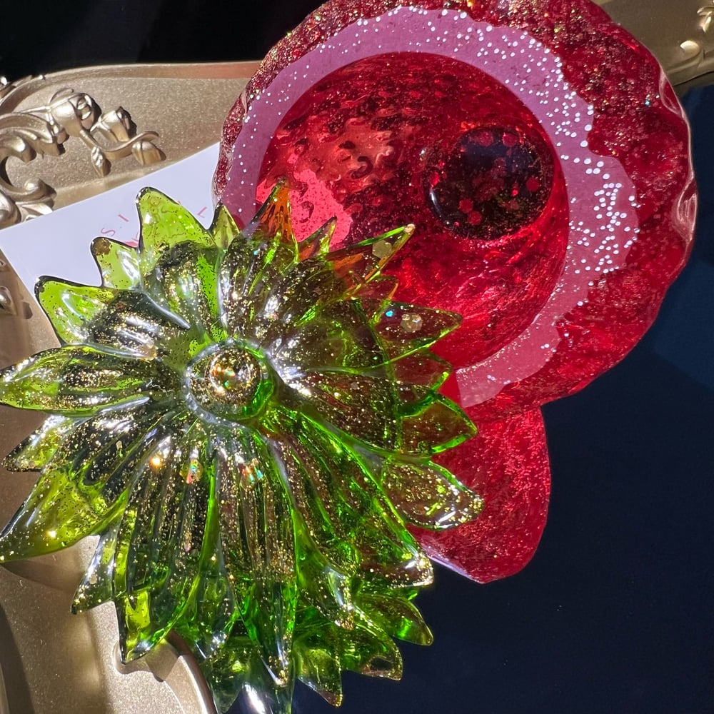 Image of Glitter Mini Cute Strawberry Resin Decor Container 