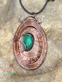 Image 2 of Transformation. Limpet inspired pendant with malachite stone
