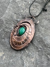 Image 3 of Transformation. Limpet inspired pendant with malachite stone
