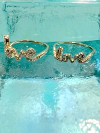 Image 2 of 14k solid gold diamond love ring(.33ct, .09ct)