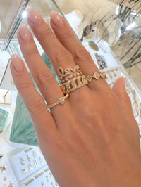 Image 4 of 14k solid gold diamond love ring(.33ct, .09ct)