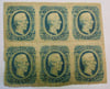 #207-CIVIL WAR SALE--6-STAMP BLOCK OF CONFEDERATE STAMPS WITH ORIGINAL GUM