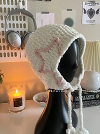 Image 7 of chunky star earflap hat