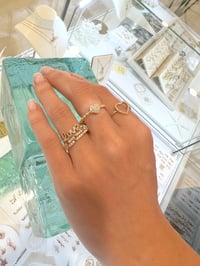 Image 4 of 14k solid gold diamond stackable ring(YG,RG)