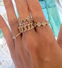 Image 4 of 14k solid gold 11 oval diamonds ring