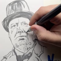 Image 3 of “Resolve” — Winston Churchill Ink Portrait (6×9)