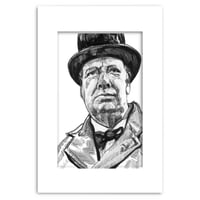 Image 2 of “Resolve” — Winston Churchill Ink Portrait (6×9)