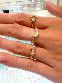 Image 4 of 14k solid gold diamond star & half moon