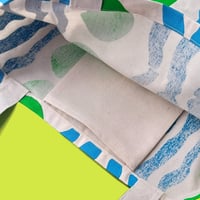 Image 2 of TOTE BAG - AT THE BEACH - SKY BLUE AND GREEN