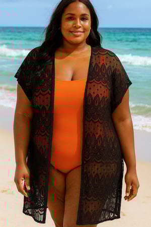 Image of Black Lace Swimsuit Cover-Up