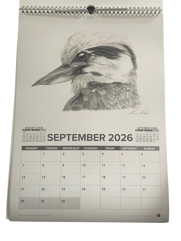 Image of 2026 CALENDAR  WITH GRAHITE DRAWINGS
