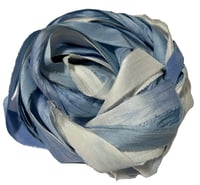 Image 1 of Ready To Ship! 10YD MOM JEANS HAND DYED SARI SILK RIBBON BY COLOR BURST SILK