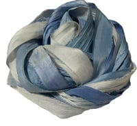 Image 2 of Ready To Ship! 10YD MOM JEANS HAND DYED SARI SILK RIBBON BY COLOR BURST SILK