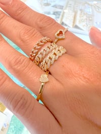 Image 3 of 14k solid gold diamond heart ring