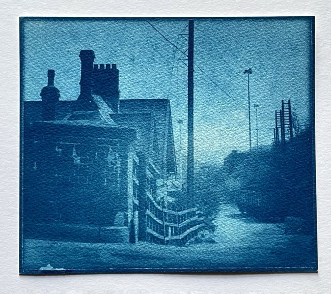 Railway siding. Cyanotype.