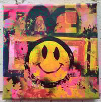 Image 1 of Sean Worrall - Happy? (September 2025) - Acrylic on canvas, 20x20x1cm