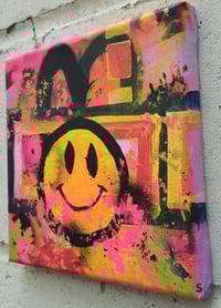 Image 3 of Sean Worrall - Happy? (September 2025) - Acrylic on canvas, 20x20x1cm