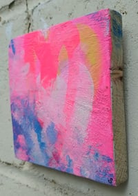 Image 3 of Sean Worrall - Come Back? (August 2025) Acrylic on found wood, 14x14x2cm