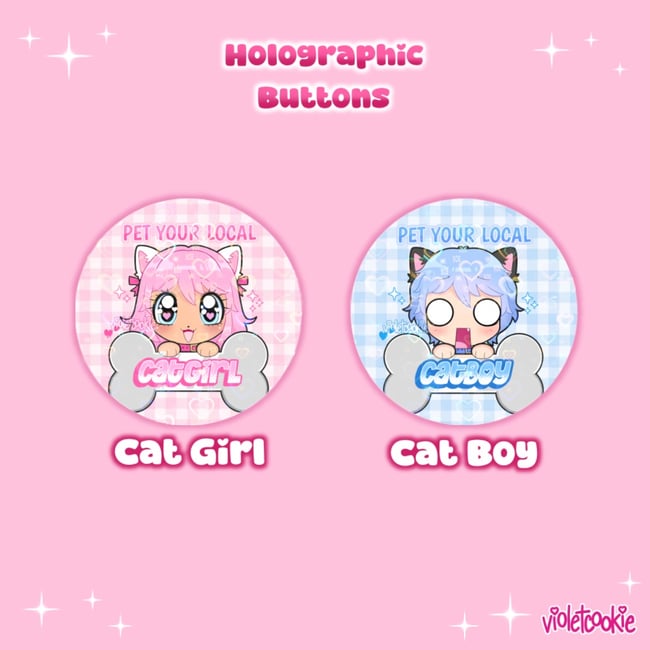 Catgirl & Catboy Buttons