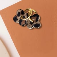 Image 1 of Joia - boucles fleur cuir  - Léo 