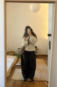 Image 3 of rye tote with a leather strap