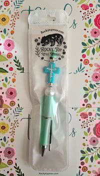Image 4 of Jesus, Cross Beaded Pens 