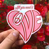 Image 1 of All You Need Is Love Clear Vinyl Sticker