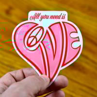 Image 3 of All You Need Is Love Clear Vinyl Sticker