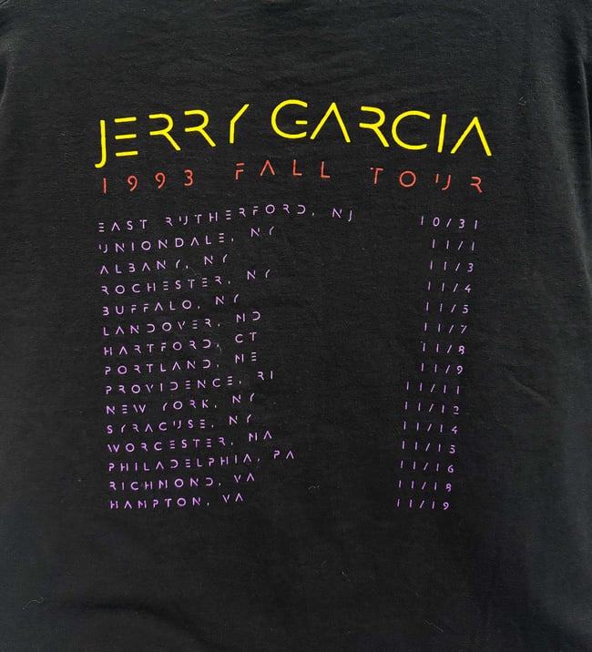 Jerry Garcia Band 1993 Fall T-Shirt - Size XL