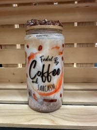 Coffee Snow Globe Tumbler with Decorative Topper