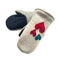Image 2 of 2025 EDIT Sweetheart Repurposed Wool Sweater Mittens {Large}