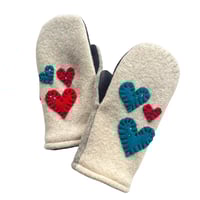Image 1 of 2025 EDIT Sweetheart Repurposed Wool Sweater Mittens {Large}