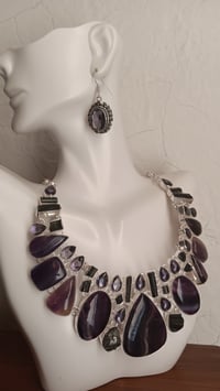 Image 1 of FLOURITE, AMETHYST & RAW KYANITE