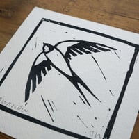 Image 3 of Swallow Lino Print