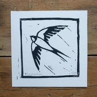 Image 2 of Swallow Lino Print