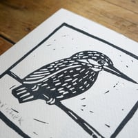 Image 3 of Kingfisher Lino Print