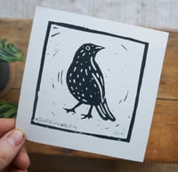 Image 2 of Song Thrush Lino Print