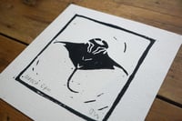Image 3 of Manta Ray Lino Print