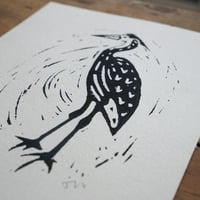Image 3 of Heron Lino Print