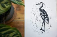 Image 4 of Heron Lino Print