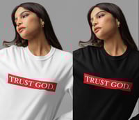 Image 1 of TRUST GOD SWEATSHIRT —BLACK /WHITE 