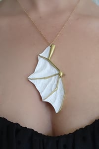 Image 2 of White Bat Wing Pendant 