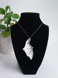 Image 1 of White Bat Wing Pendant 