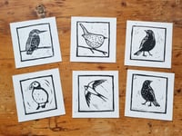 Image 1 of Selection of 6 Lino Cut Bird Prints