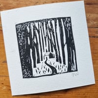 Image 1 of Woodland Cabin Lino Print