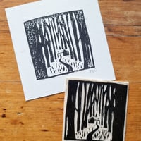 Image 5 of Woodland Cabin Lino Print